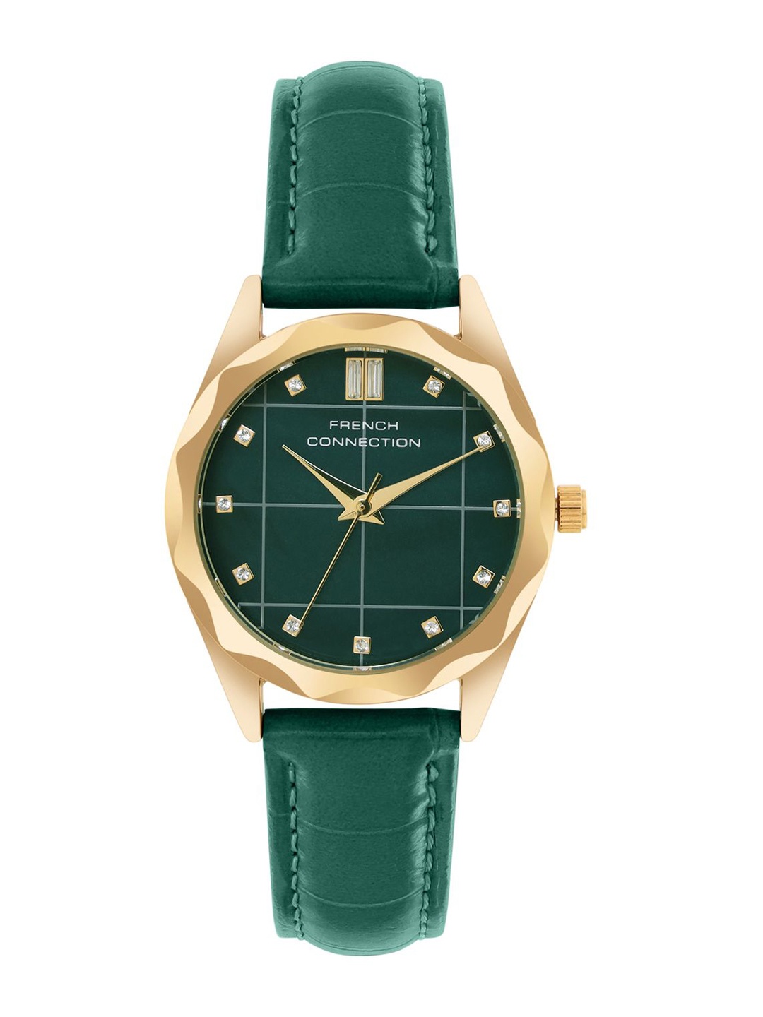 

French Connection Women Printed Dial & Leather Straps Analogue Watch FCB11NL, Green