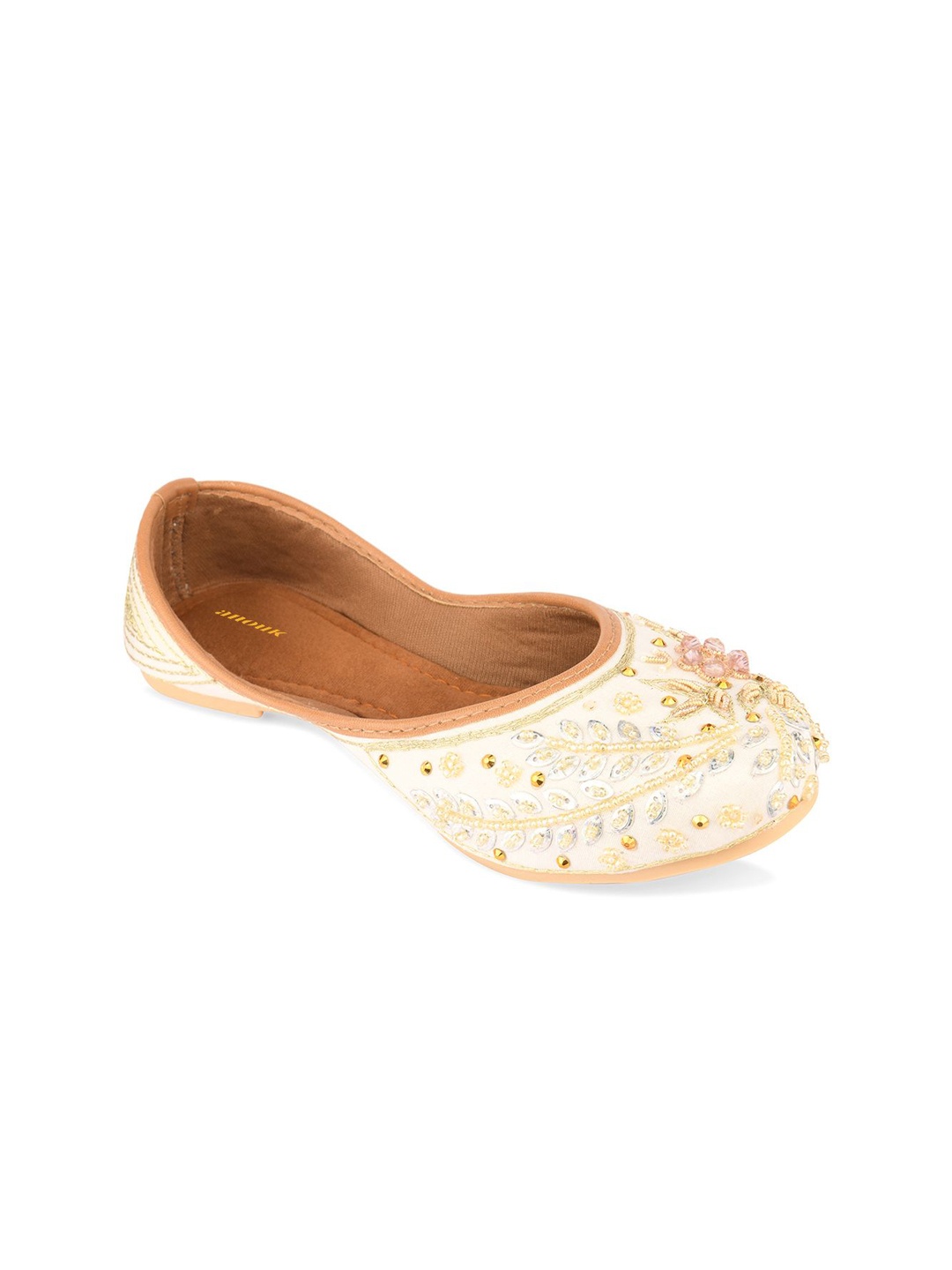 

Anouk Women Embellished Ethnic Mojaris Flats, White