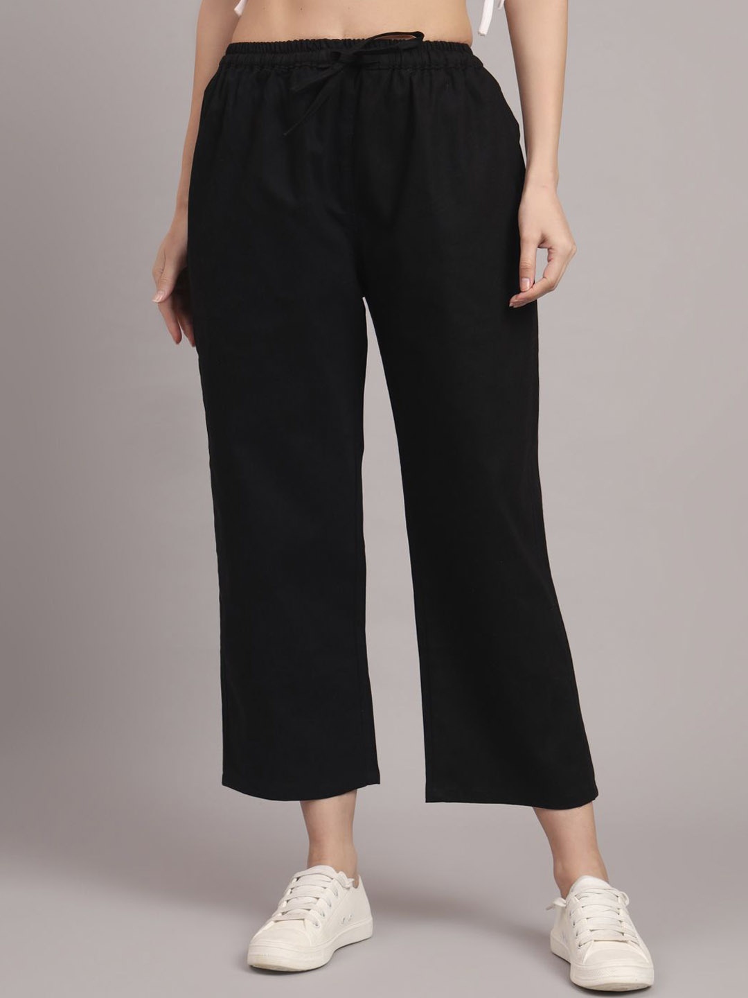 

OWO THE LABEL Women Relaxed Culottes Trousers, Black