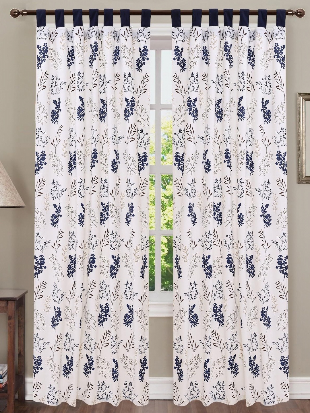 

Dekor World Multicoloured Set of 2 Floral Window Curtain, Multi