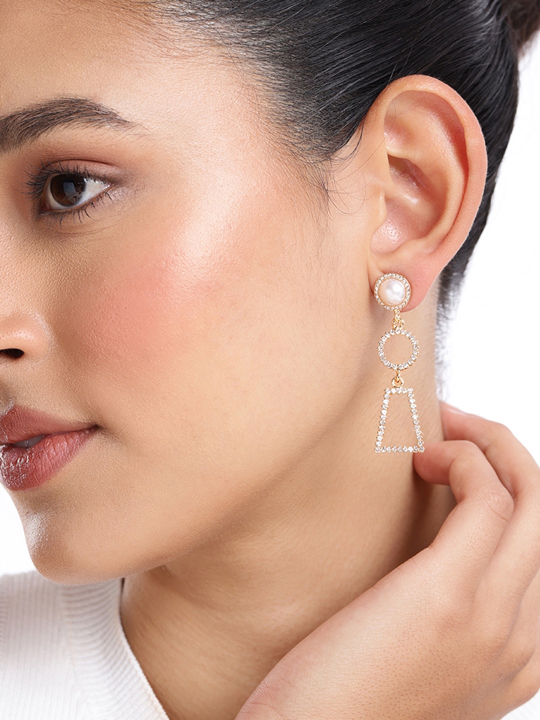 

DressBerry Geometric Drop Earrings, Gold