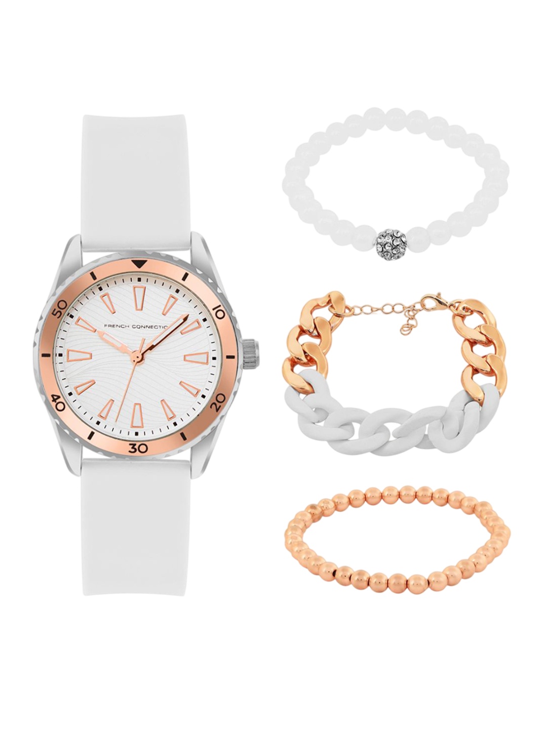 

French Connection Women Watch Gift Set FCW13WL, White