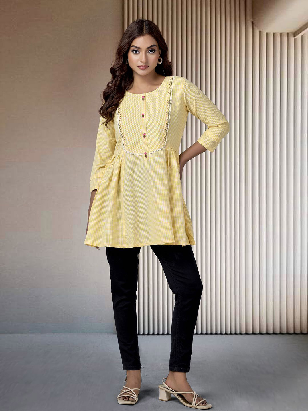 

all about you Cotton Longline Top, Yellow