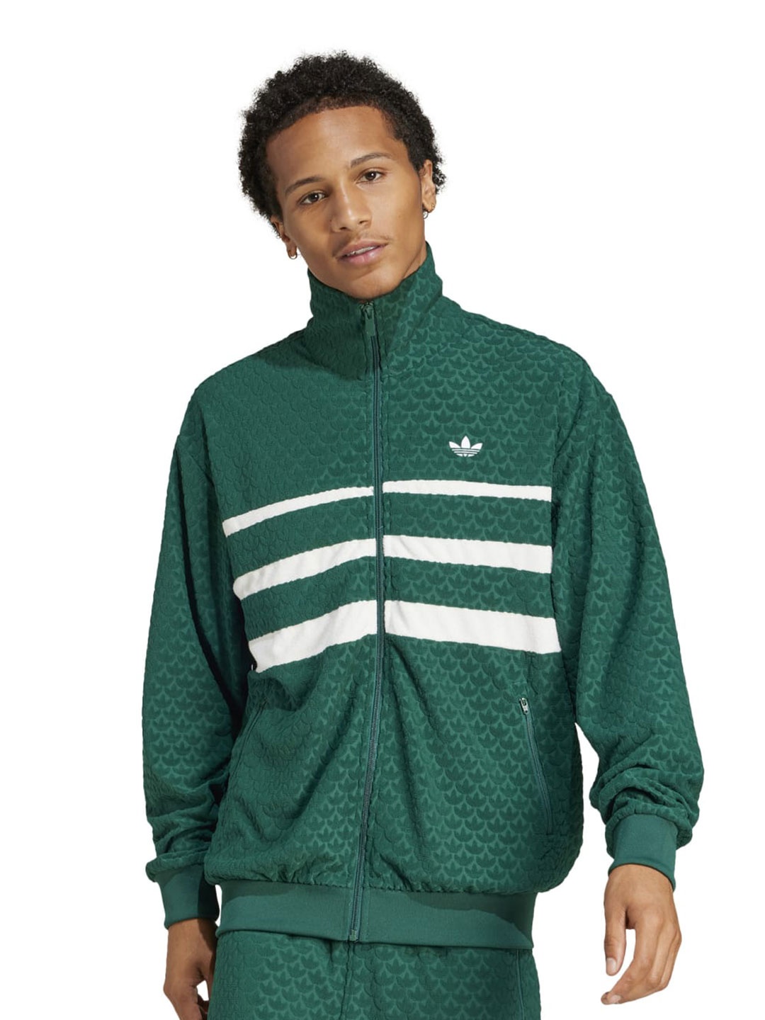 

ADIDAS Originals Men Longline Training or Gym Open Front Jacket, Green