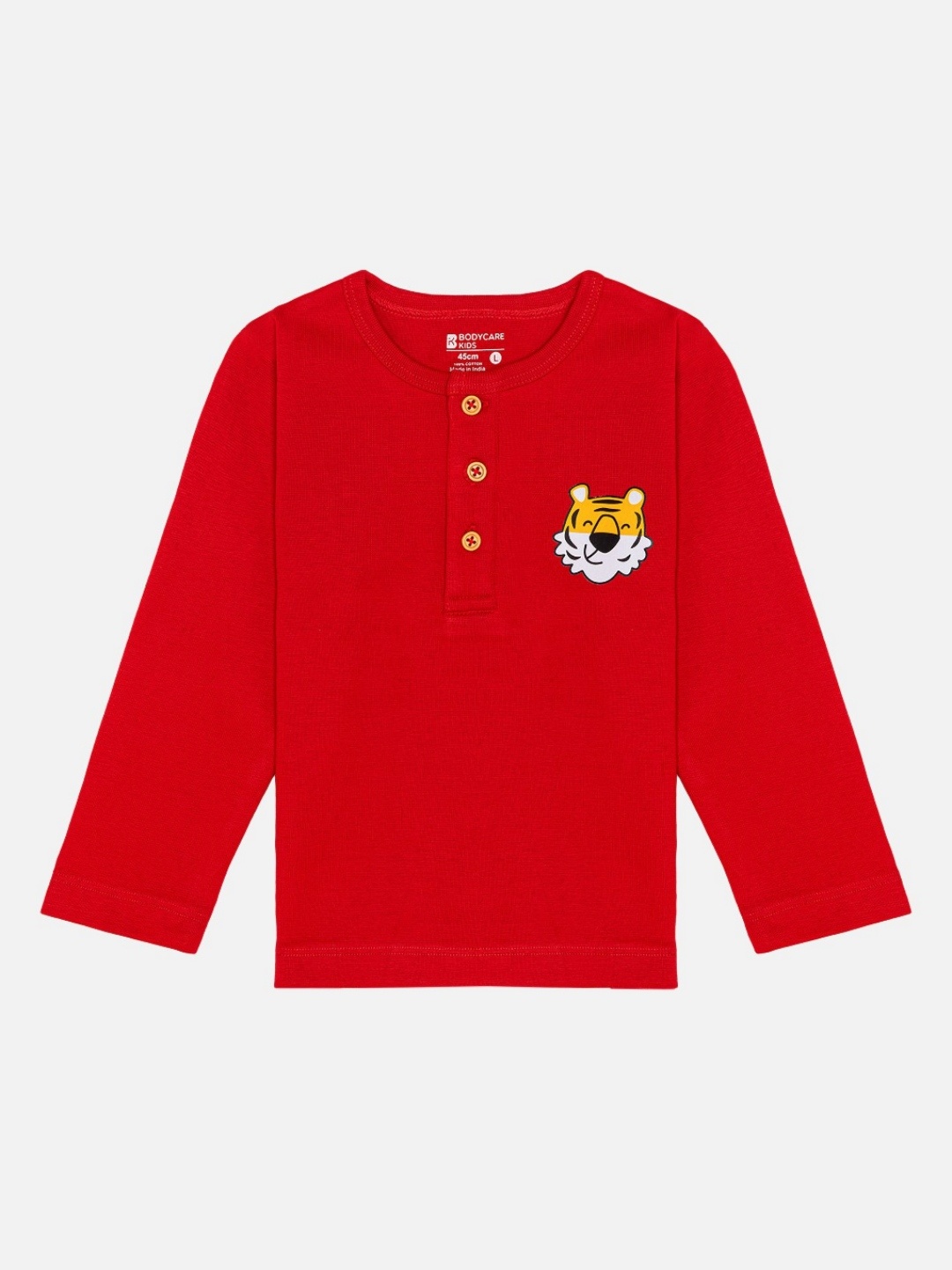 

Bodycare Boys Henley Neck Applique T-shirt, Red