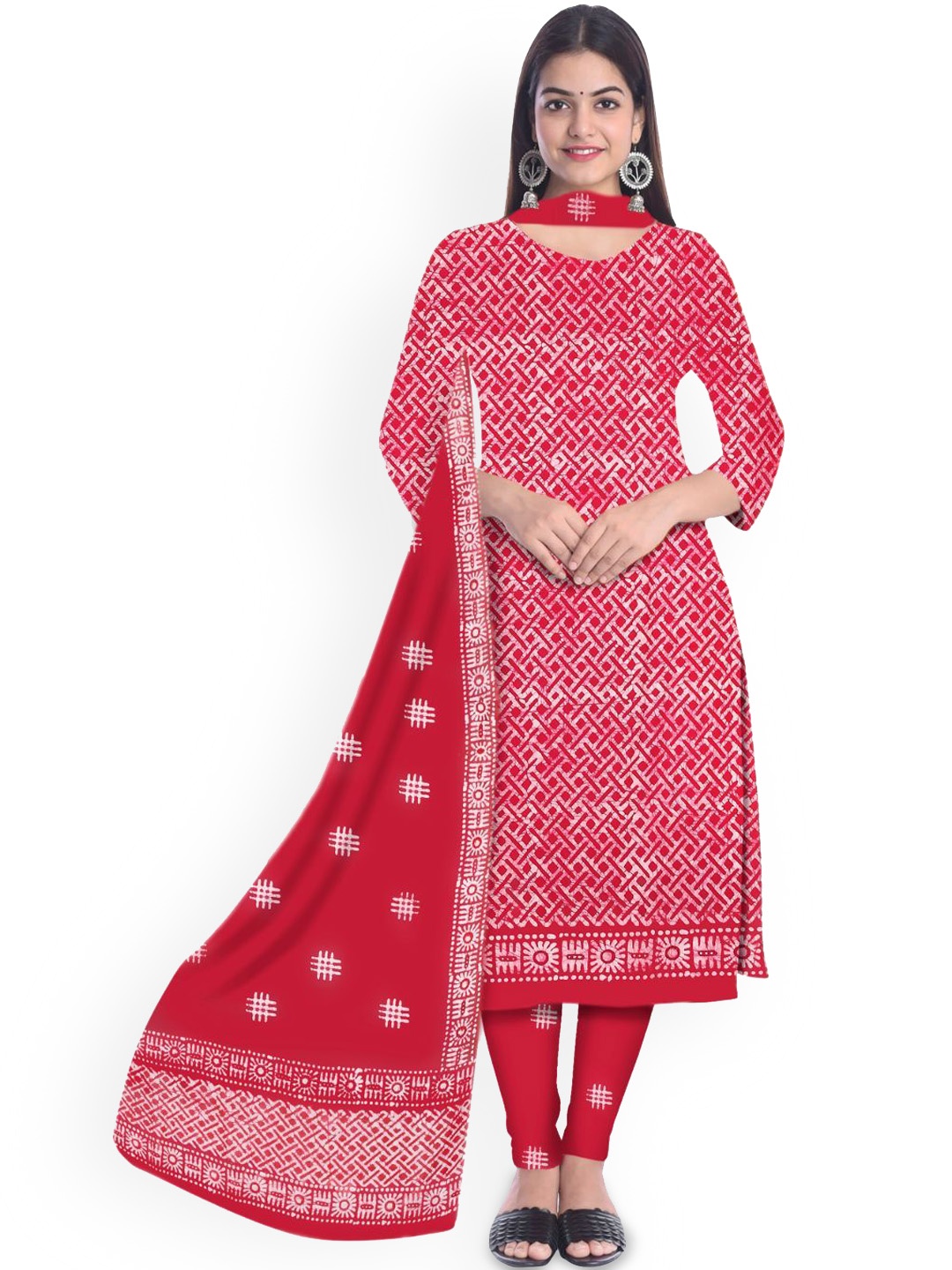 

Farooq Dyeing Printed Pure Cotton Unstitched Dress Material, Pink