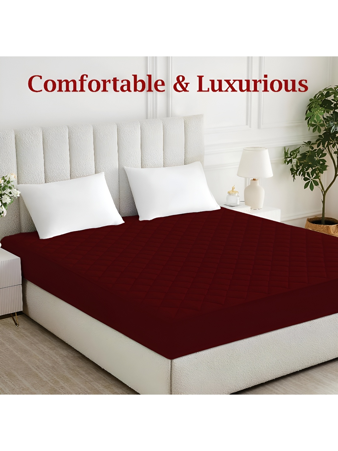 

Star Weaves Maroon Cotton Water Resistant Mattress Protector