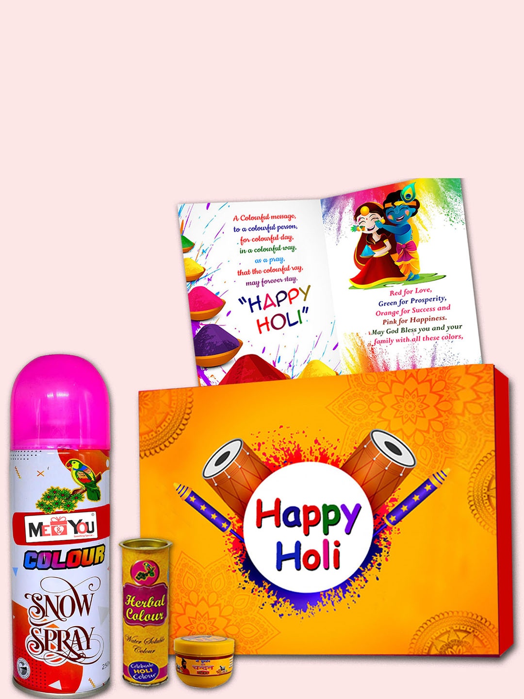 

ME & YOU Set Of 3 Pc Holi Gift Set, Multi
