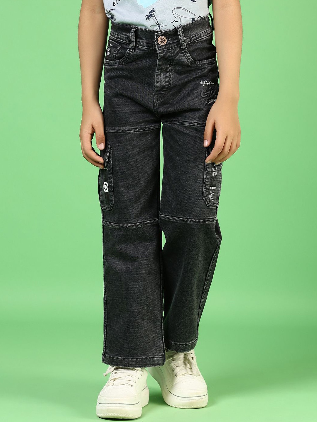 

V-Mart Boys Light Fade Jeans, Black