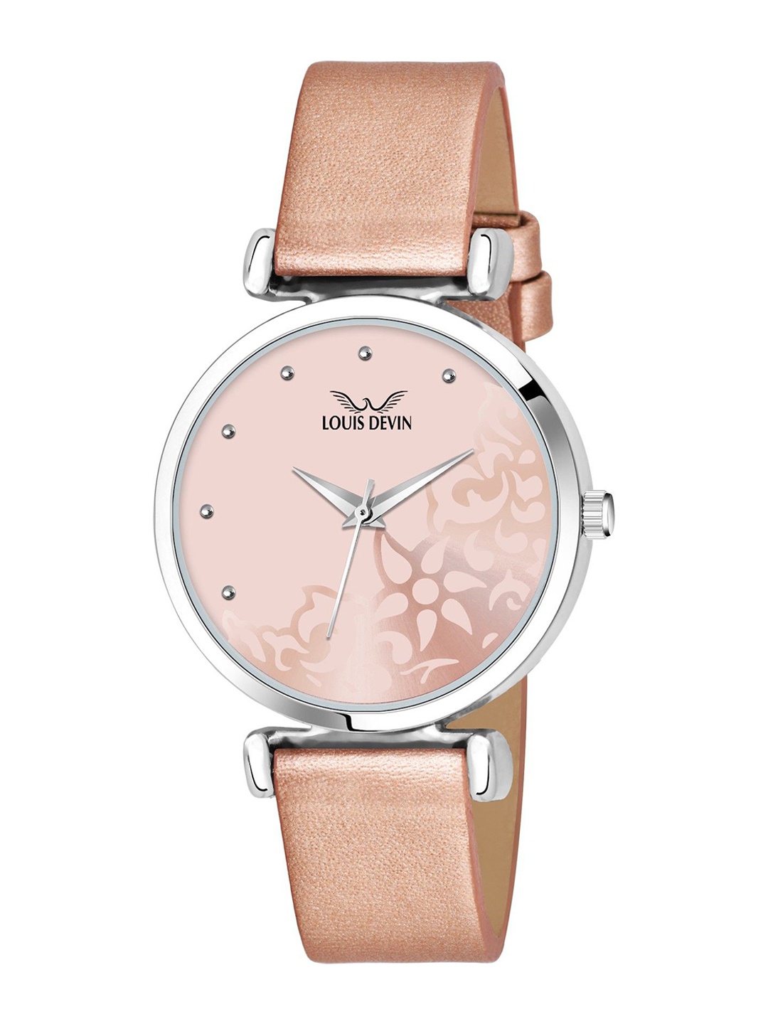 

LOUIS DEVIN Women Brass Dial & Straps Analogue Watch LD-L157-PNK, Pink