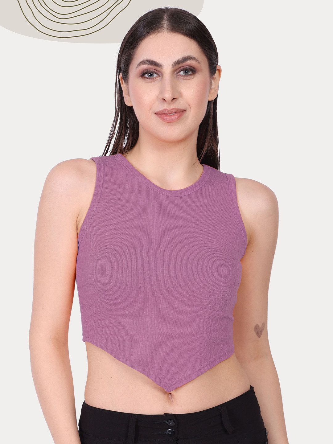 

Mast & Harbour Cotton Crop Top, Peach