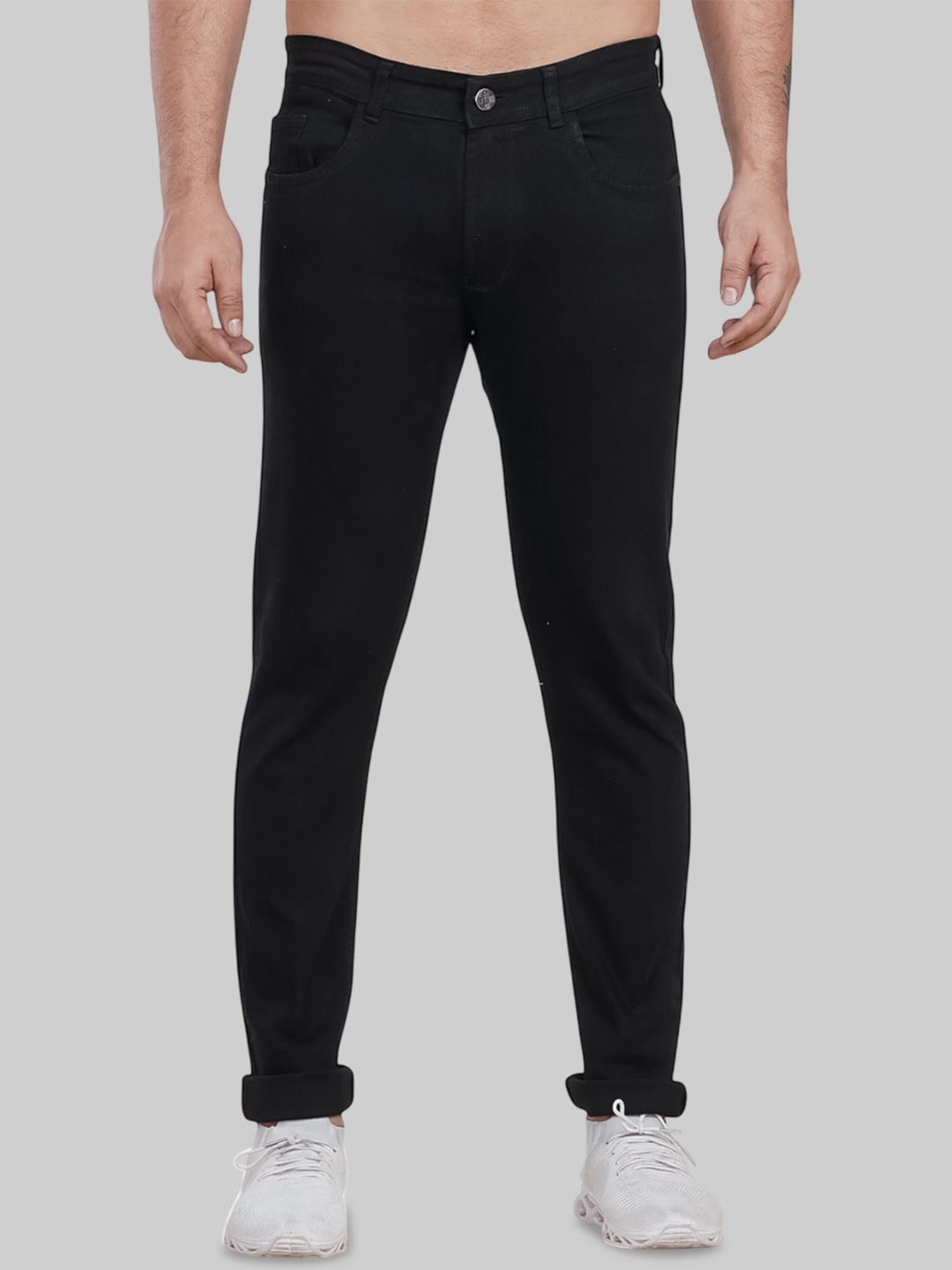 

Plounge Men Skinny Fit Stretchable Jeans, Black