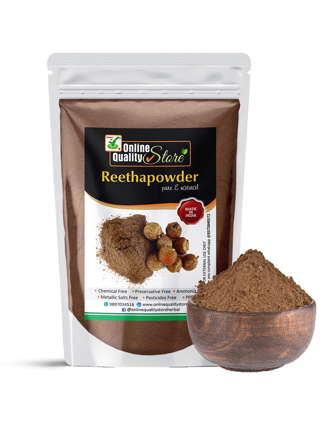 

Online Quality Store Pure Ritha Powder Hair Mask - 200 g, Beige