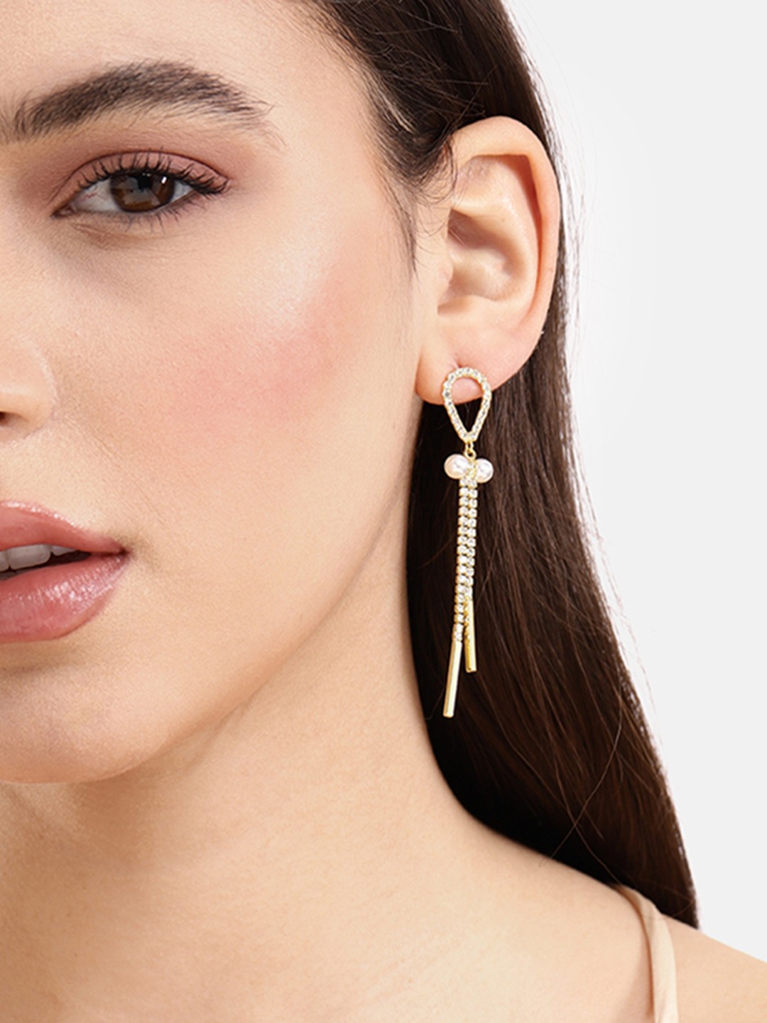 

DressBerry Teardrop Shaped Drop Earrings, Gold
