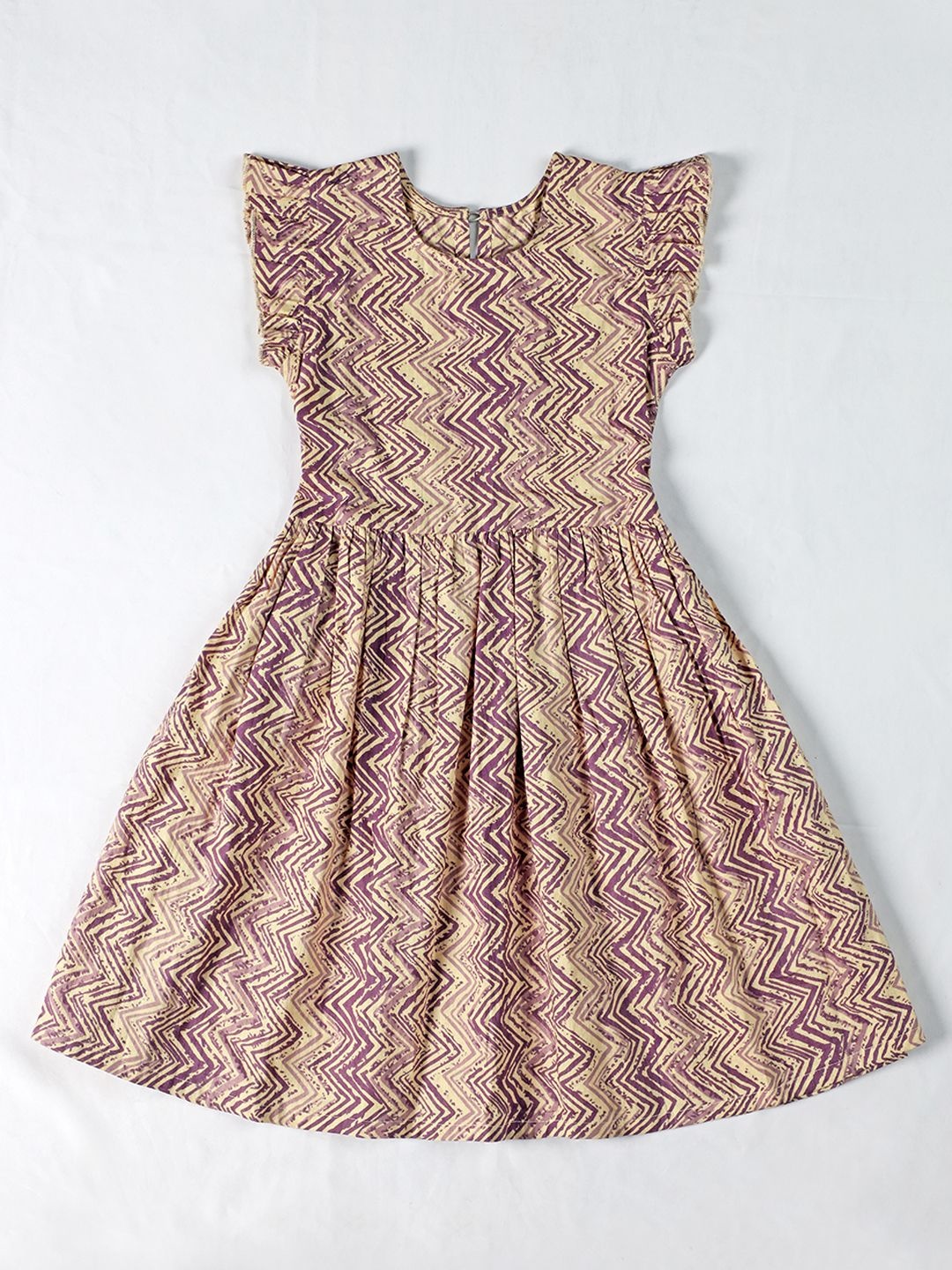

YK Tie and Dye Print A-Line Dress, Purple