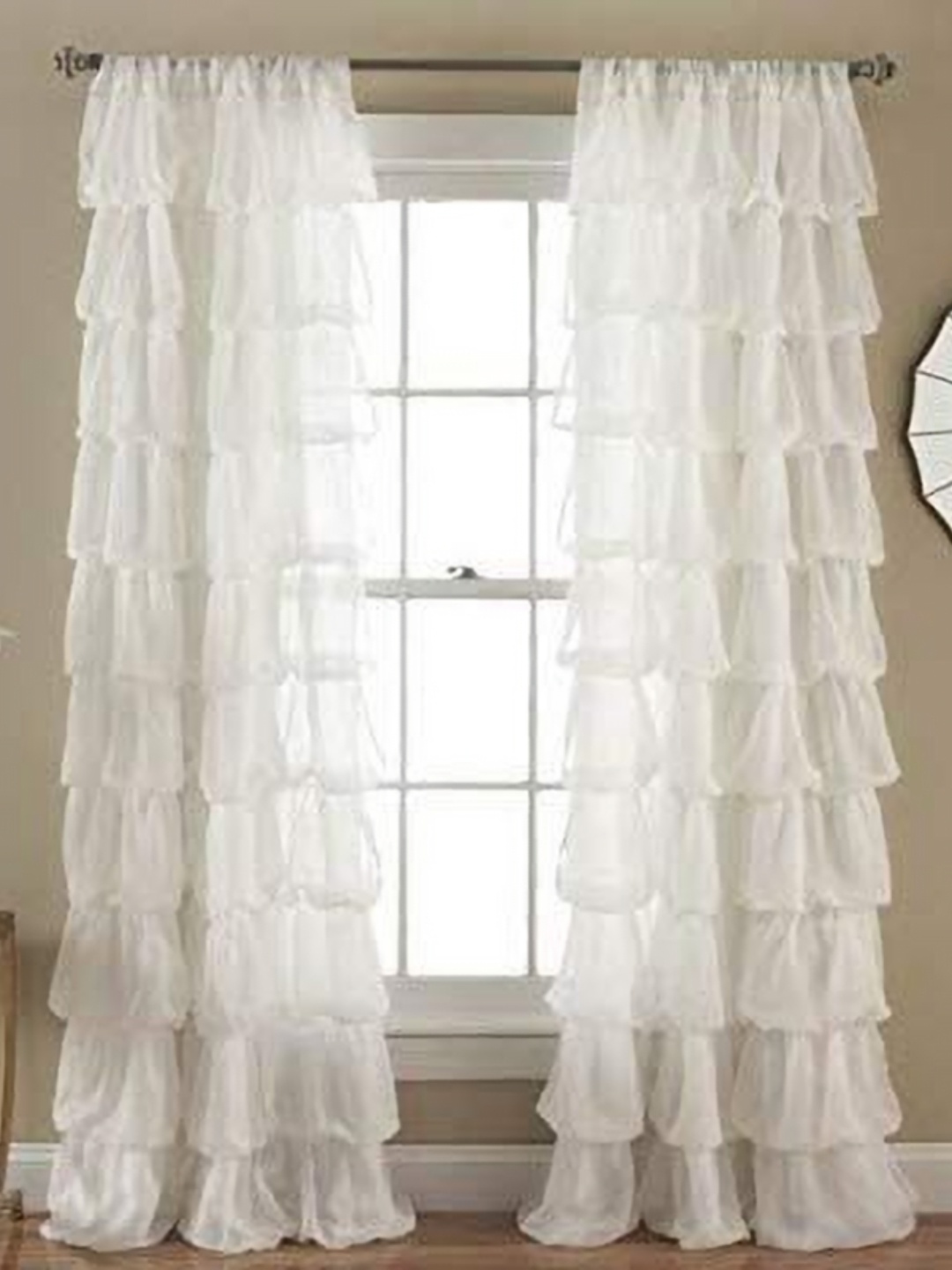 

Dekor World Multicoloured Set of 2 Sheer Door Curtain, Multi