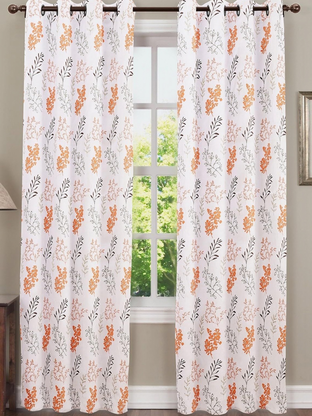 

Dekor World Multicoloured Set of 2 Floral Long Door Curtain, Multi