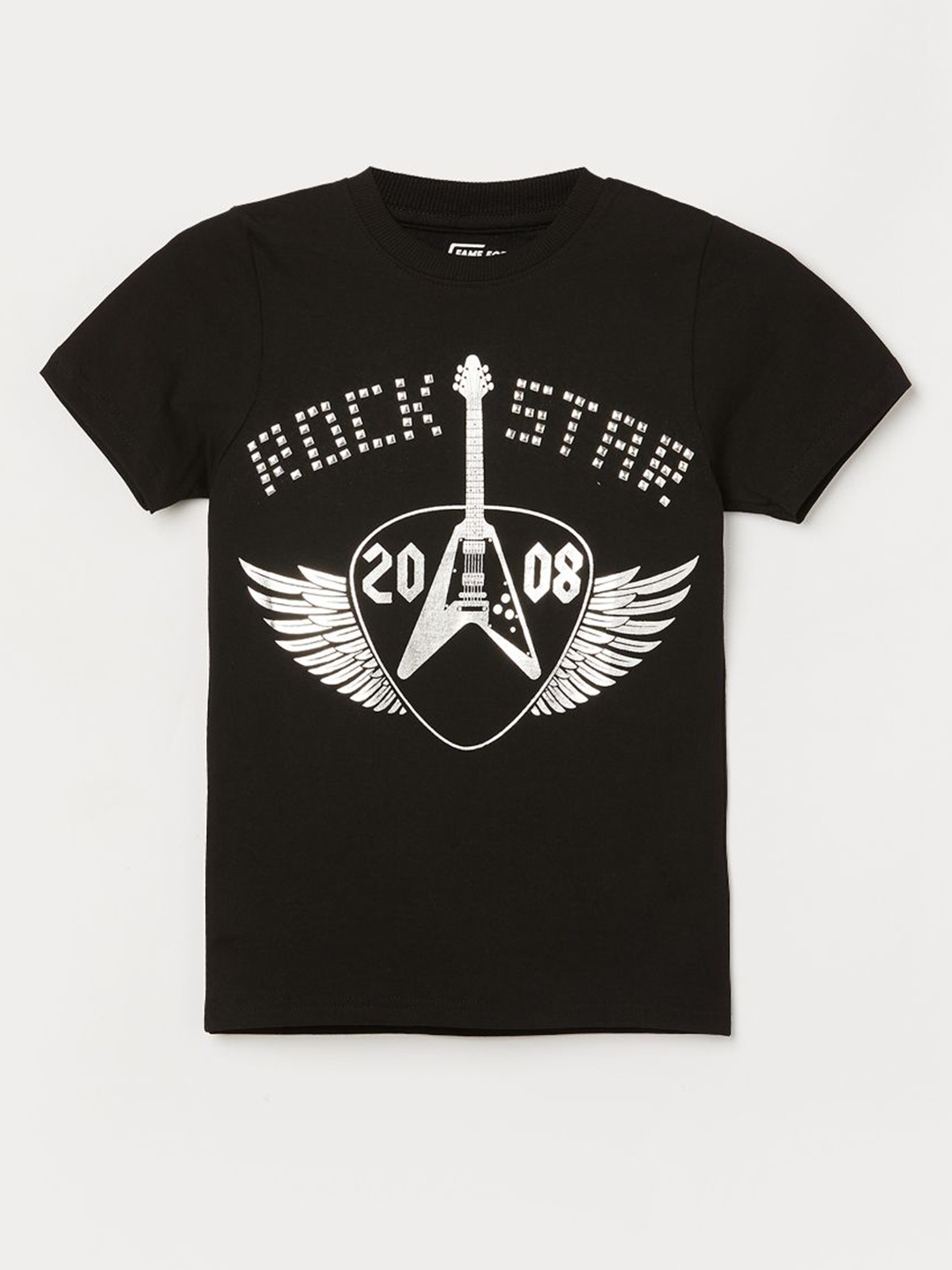 

Fame Forever by Lifestyle Boys Printed Extended Sleeves T-shirt, Black