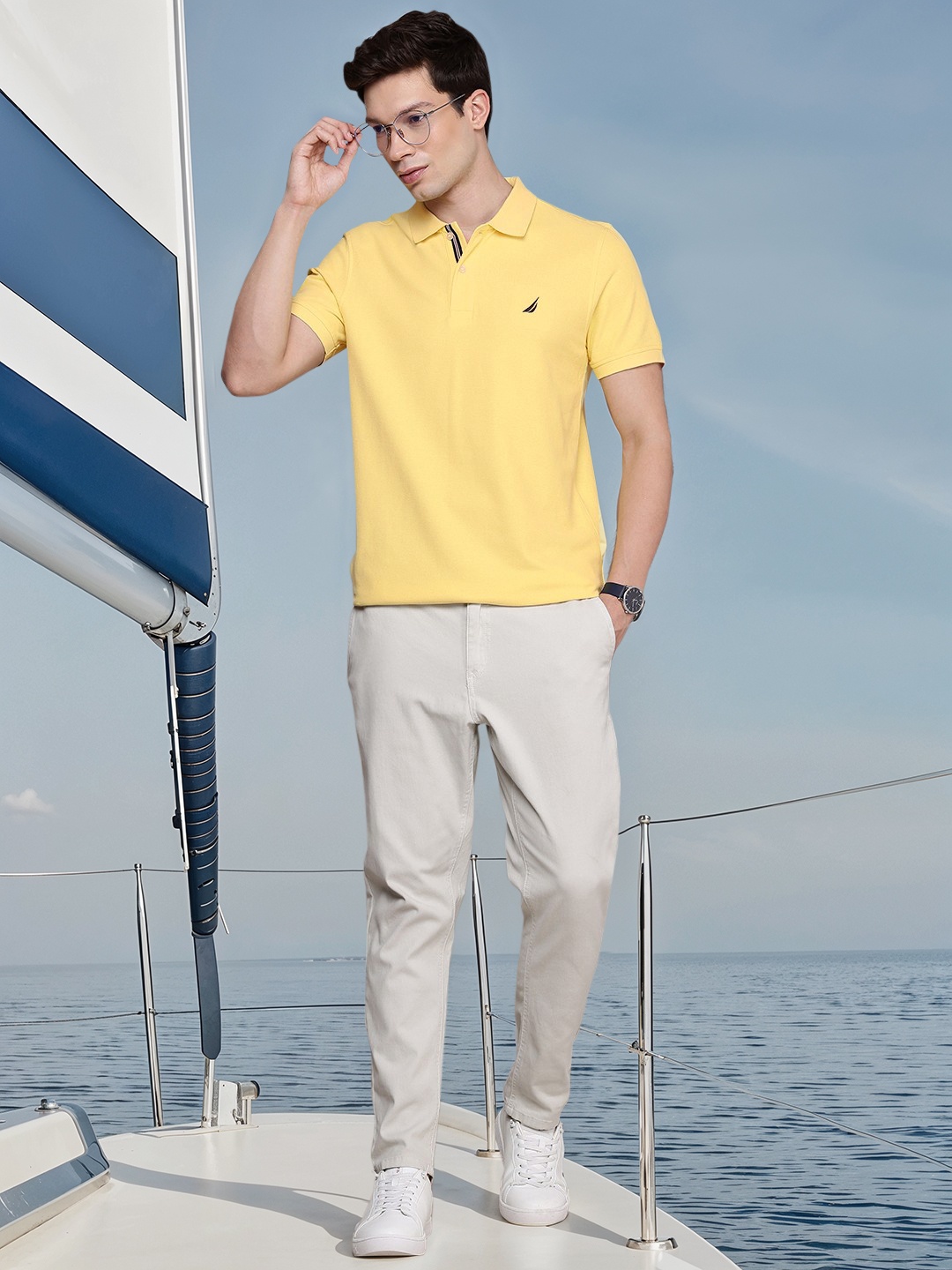 

Nautica Polo Collar Pure Cotton T-shirt, Yellow
