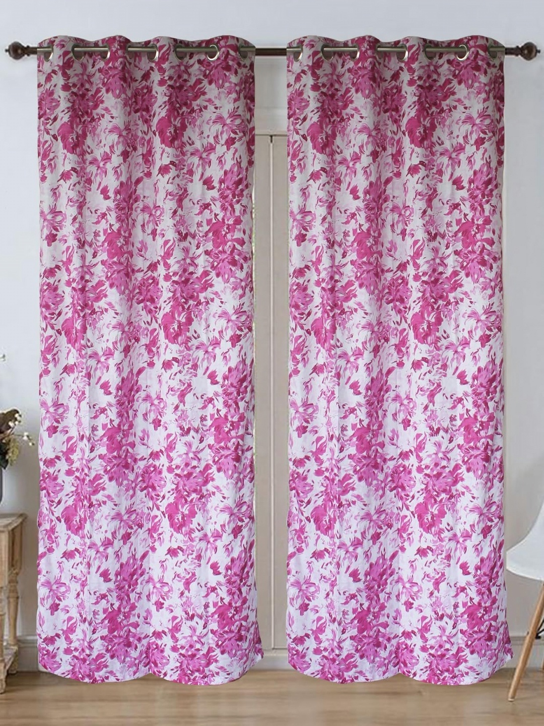 

Dekor World Multicoloured Set of 2 Floral Door Curtain, Multi