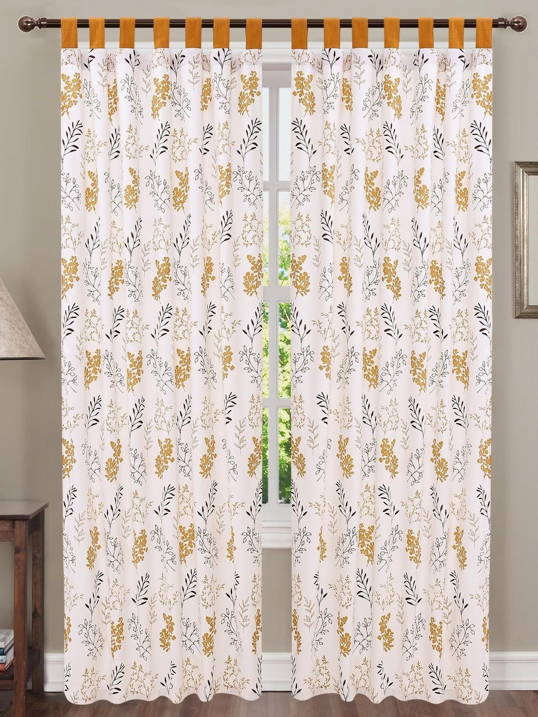

Dekor World Multicoloured Set of 2 Floral Window Curtain, Multi