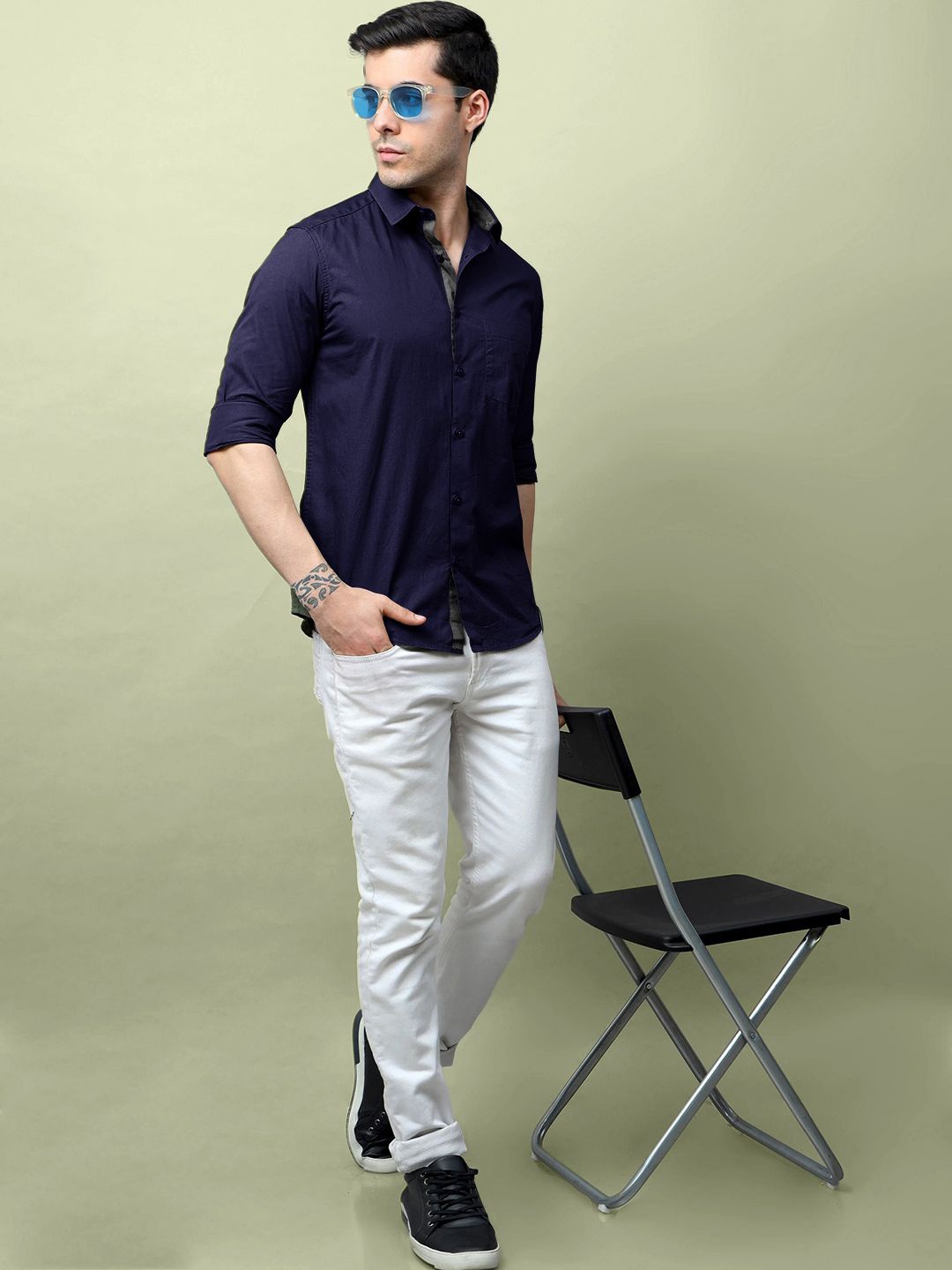

Moda Rapido Men Standard Opaque Formal Shirt, Navy blue
