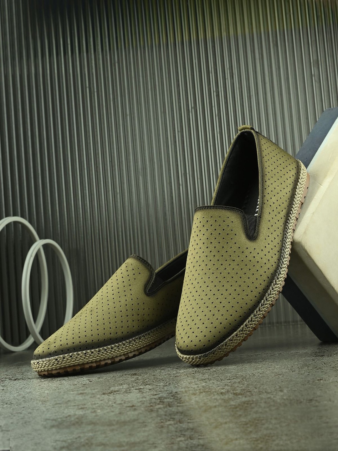

JK Port Men Slip-On Sneakers, Olive