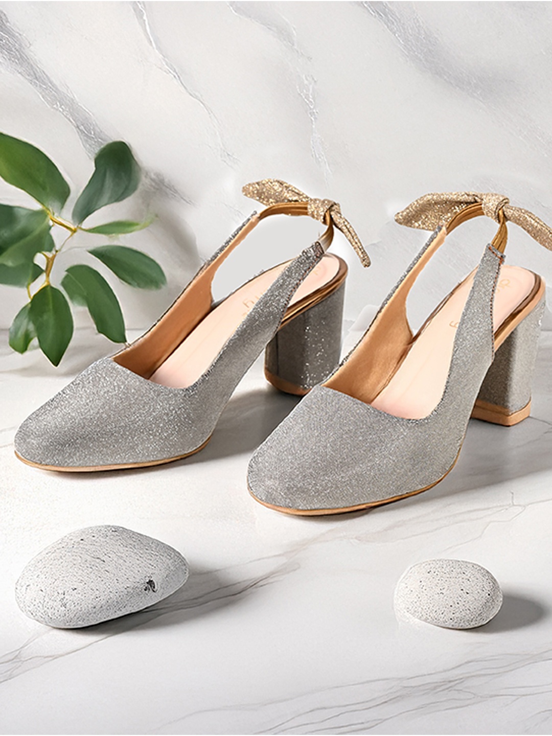 

DressBerry Block Sandals, Grey