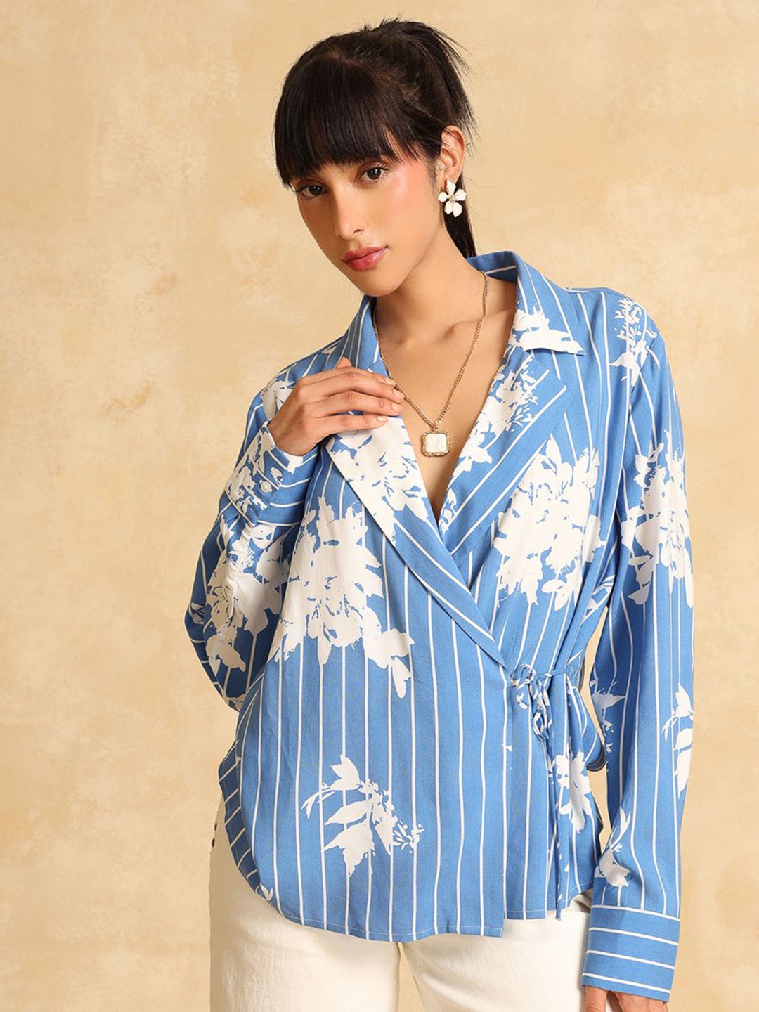 

Kazo Print Top, Blue