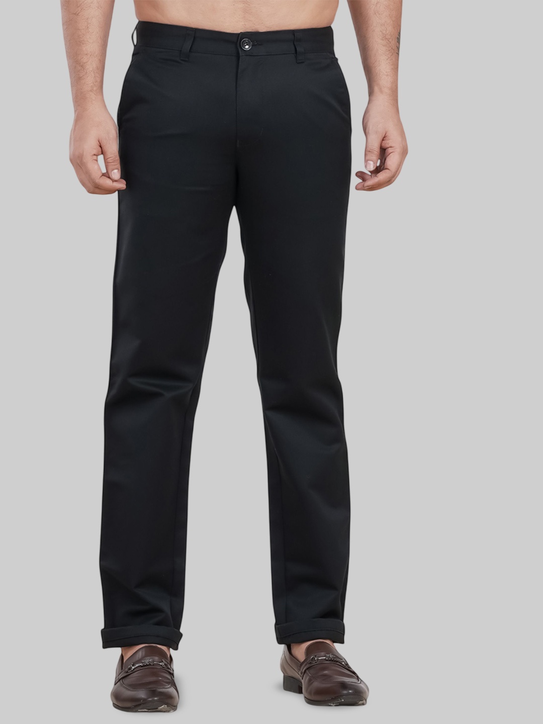 

Plounge Men Slim Fit Trousers, Black