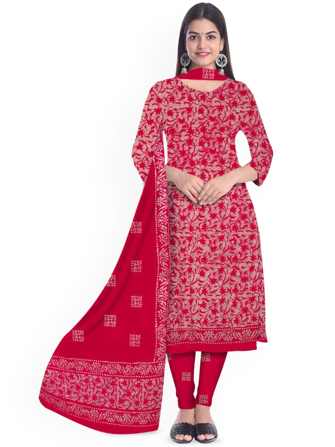 

Farooq Dyeing Printed Pure Cotton Unstitched Dress Material, Pink