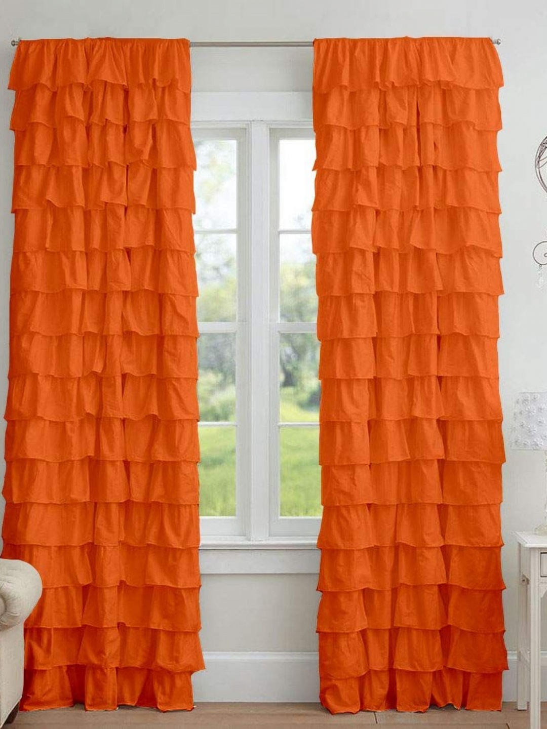 

Dekor World Multicoloured Set of 2 Sheer Window Curtain, Multi