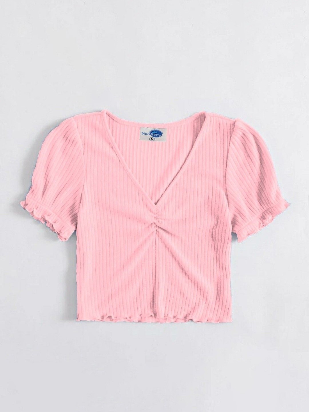 

NiloBerry Striped Crop Top, Pink