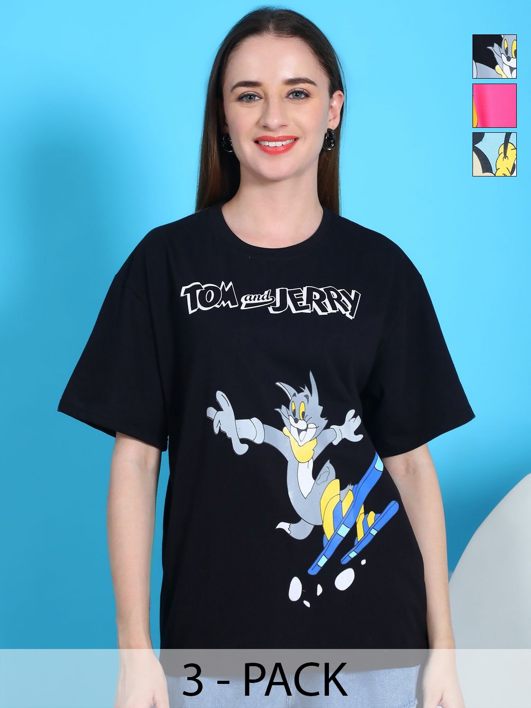 

Dreambe Women 3 Wonder Woman Printed Applique T-shirt, Multi