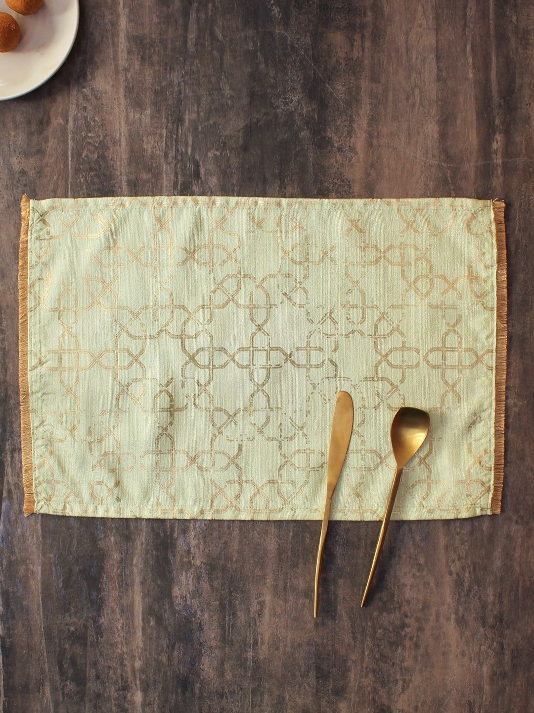 

House This 2-Pcs Green & Yellow Printed Table Placemats