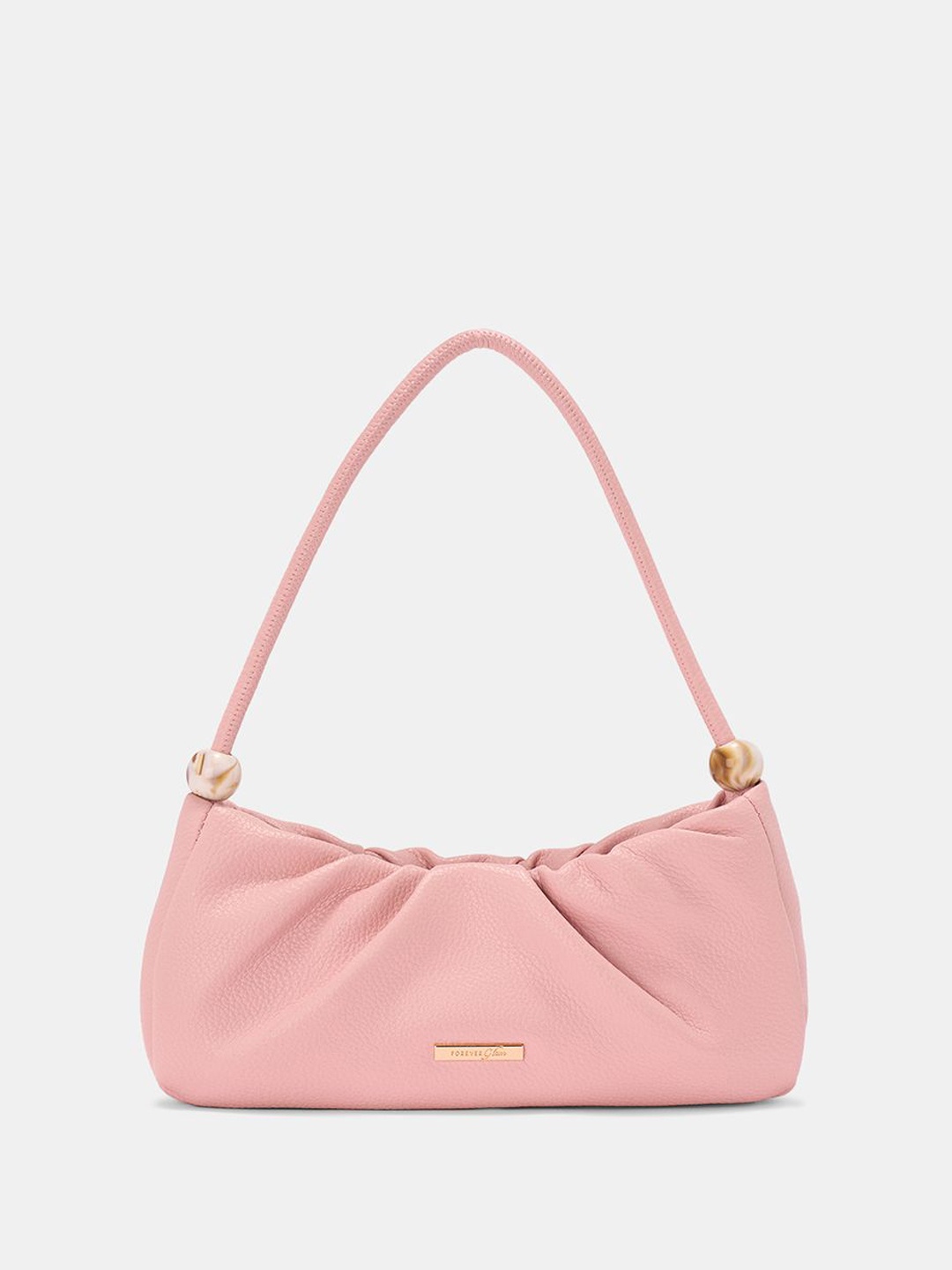 

Forever Glam by Pantaloons PU Structured Shoulder Bag with Bow Detail, Pink