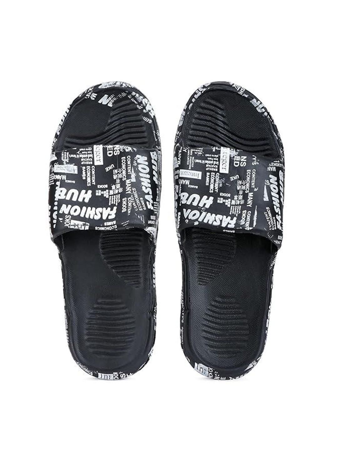 

PENNEN Men Printed Sliders, Black