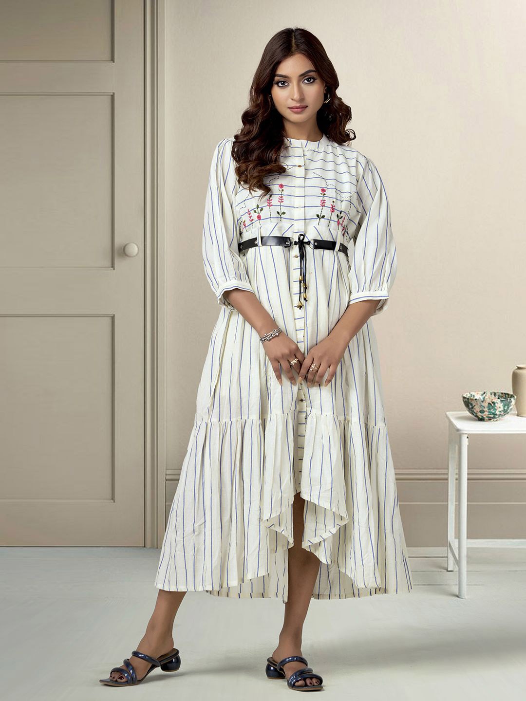 

all about you Print Fit & Flare Maxi Dress, White