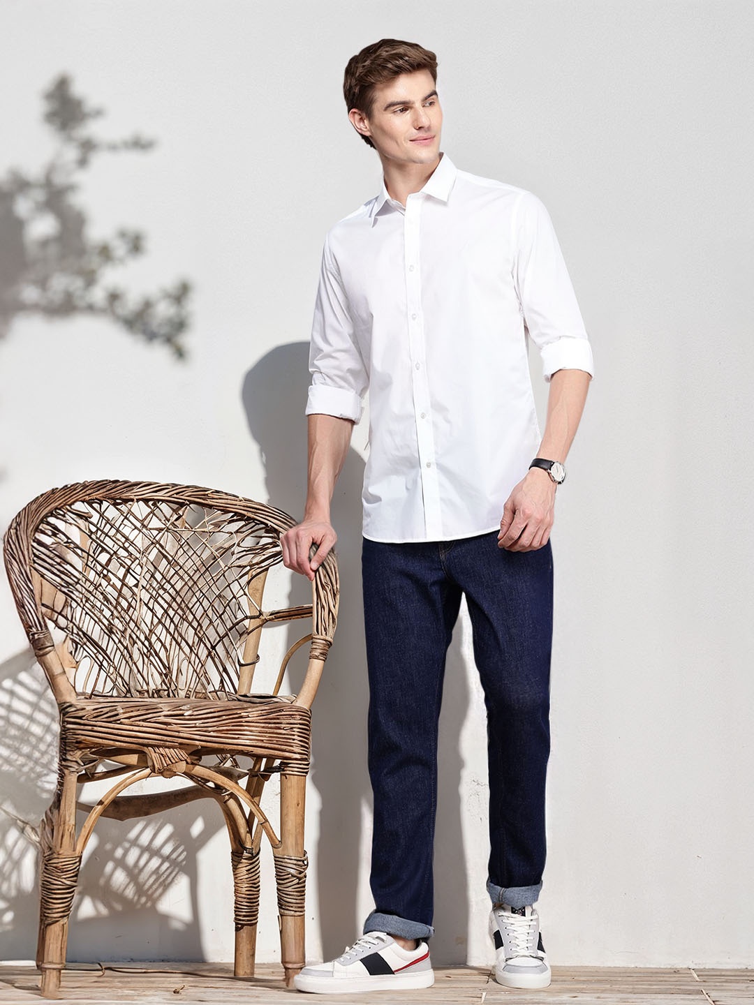 

Nautica Men Premium Pure Cotton Casual Shirt, White