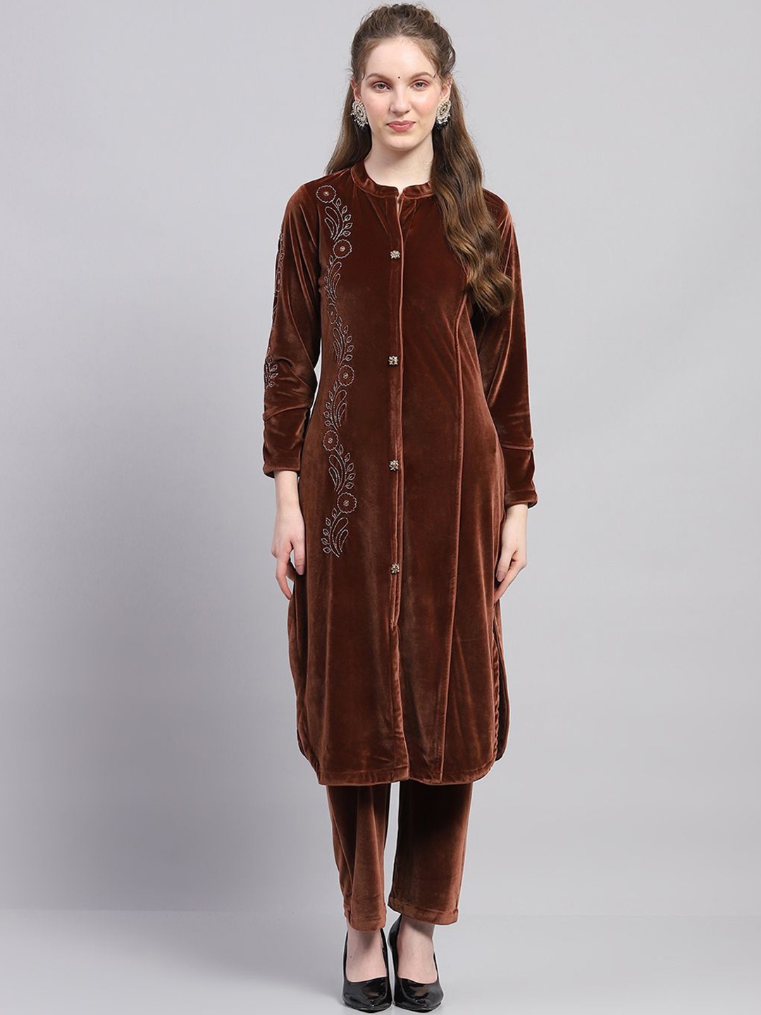 

Monte Carlo Women Regular Kurta with Trousers, Brown