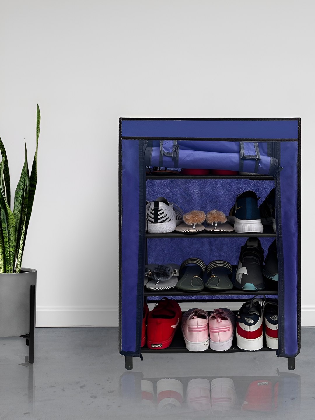

Rmerchants Blue Stainless Steel 4 Shelves Shoe Rack