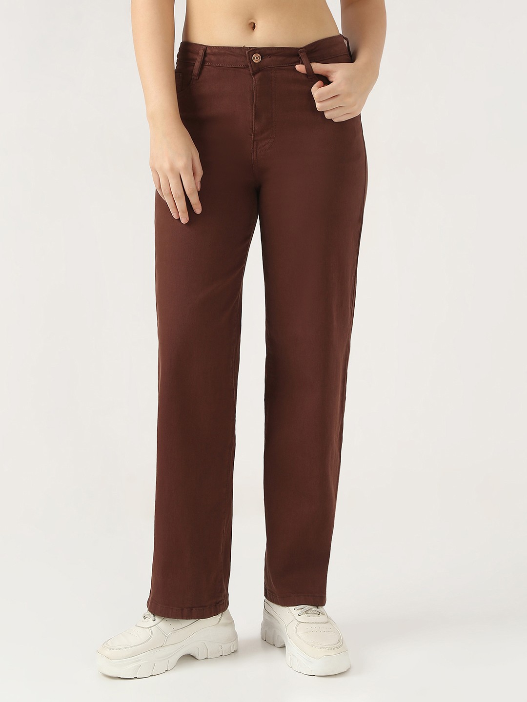 

Kraus Jeans Women Wide Leg High-Rise Jeans, Brown