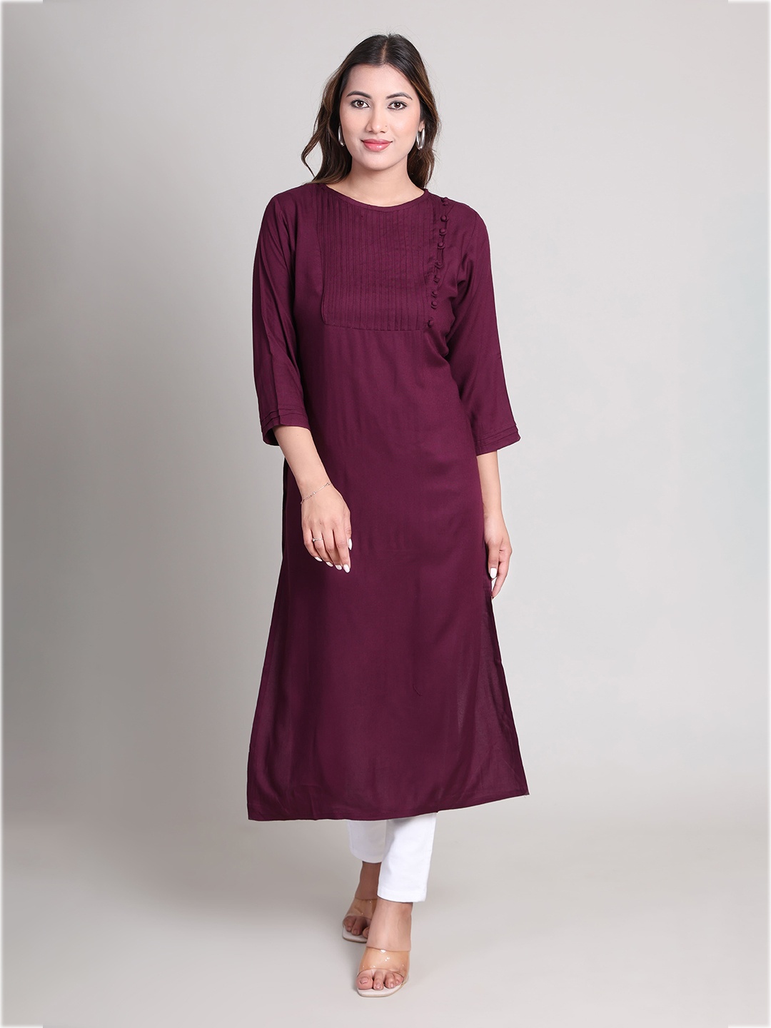 

DELIS Straight Kurta, Burgundy