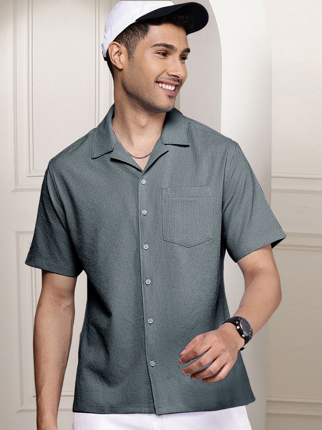 

Moda Rapido Men Standard Opaque Casual Shirt, Grey