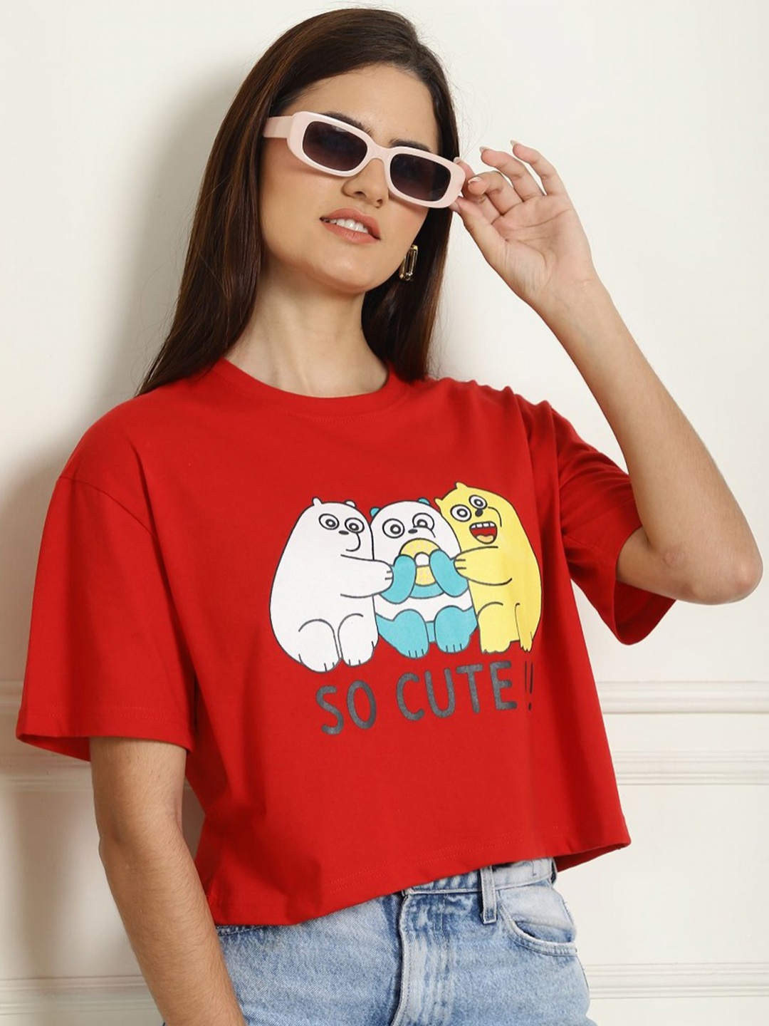 

Dreambe Women Printed T-shirt, Red