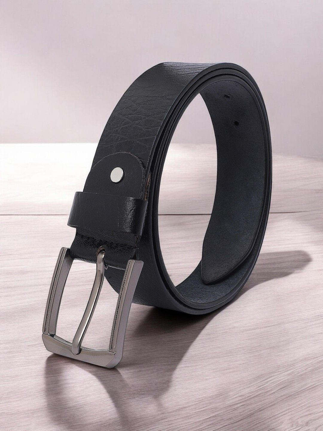 

Metronaut Men Textured Leather Formal Belt, Black