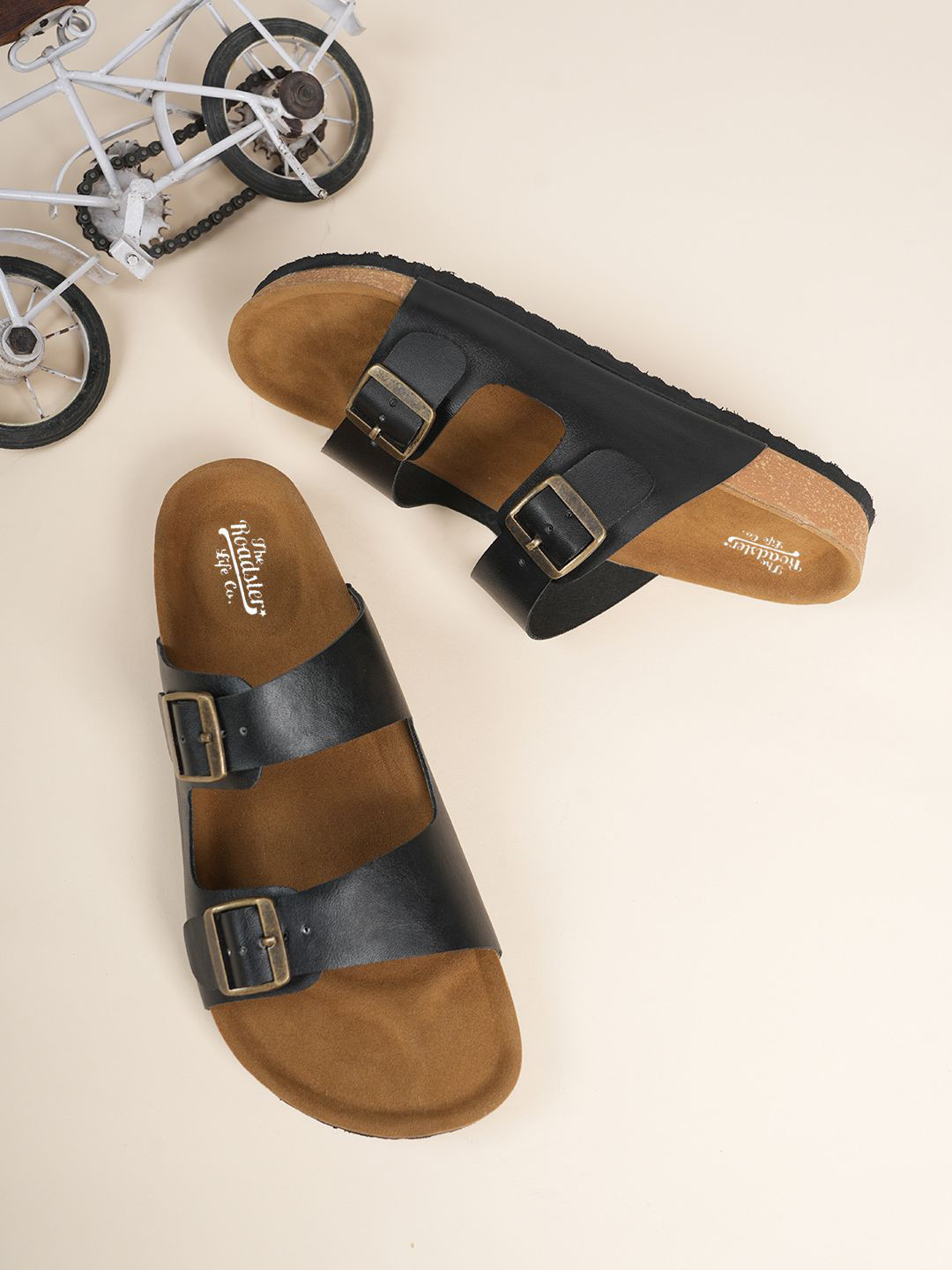 

The Roadster Lifestyle Co Men Slip On Comfort Sandals, Black