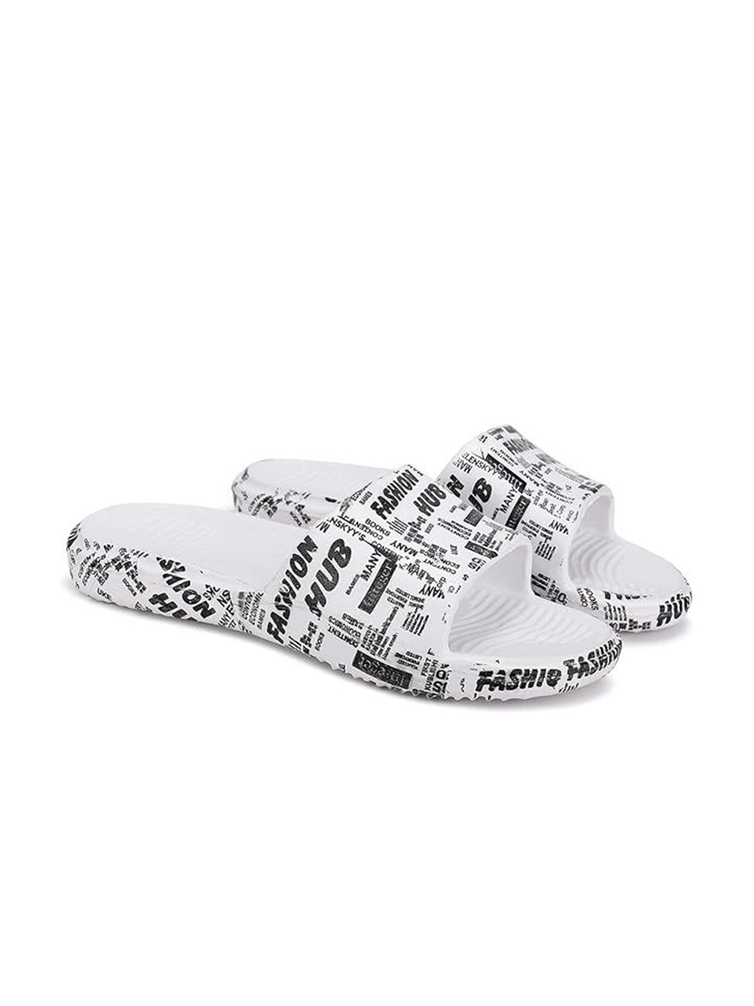 

PENNEN Printed Slip-On Flip Flops, White