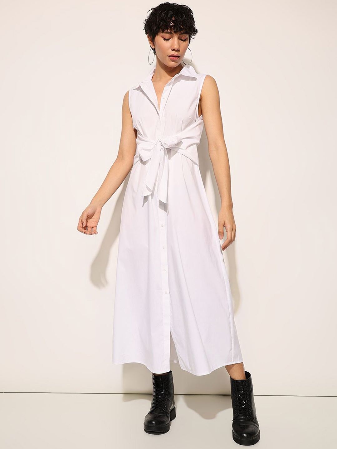 

ONLY Shirt Midi Dress, White