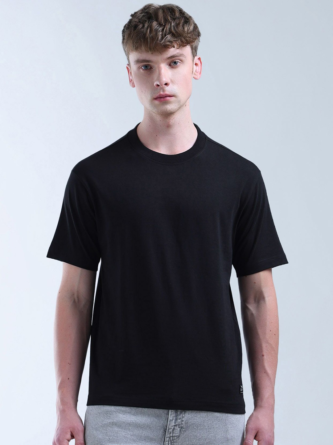 

Flying Machine Men Brand Logo Printed T-shirt, Black